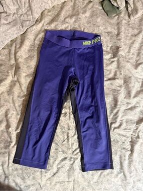 Nike Purple and Black Performance Capri Leggings